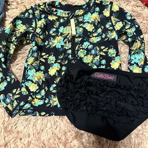 Size 3t Ruffle butts Rashguard Swim set NWOT